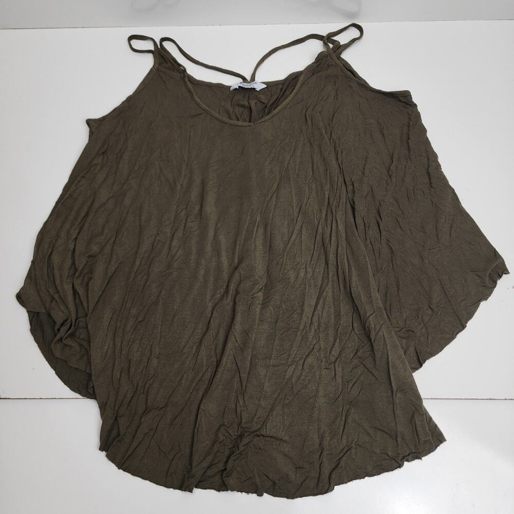 ZEAGOO Brand Army Green Strappy Flowy Dual Layer Tank Top Women's Size L